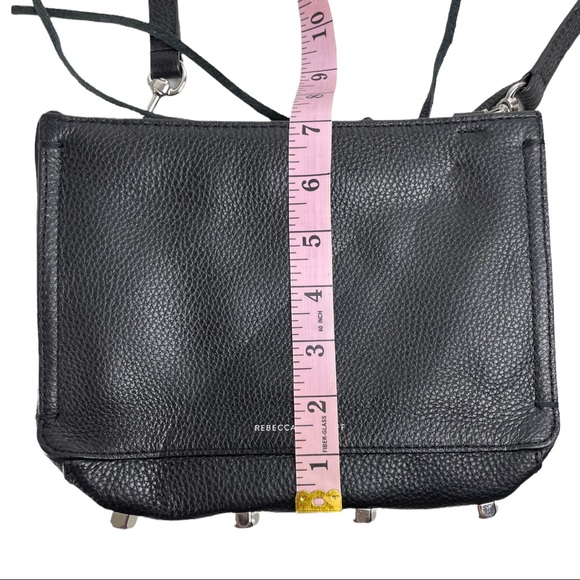 Rebecca Minkoff Black Leather Regan Crossbody Bag Purse Pebble Leather Small - Picture 11 of 12